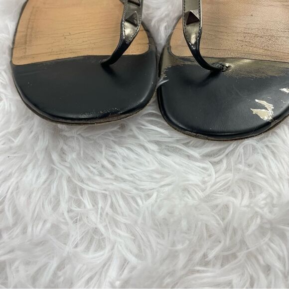 Valentino Garavani Rockstud Ankle Strap Gladiator Leather Thong Sandals - Picture 6 of 14
